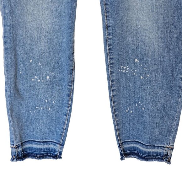 Vintage America Blues Boho Skinny Ankle Denim Jeans Raw Hem Blue Women's 12/31 - Picture 10 of 11